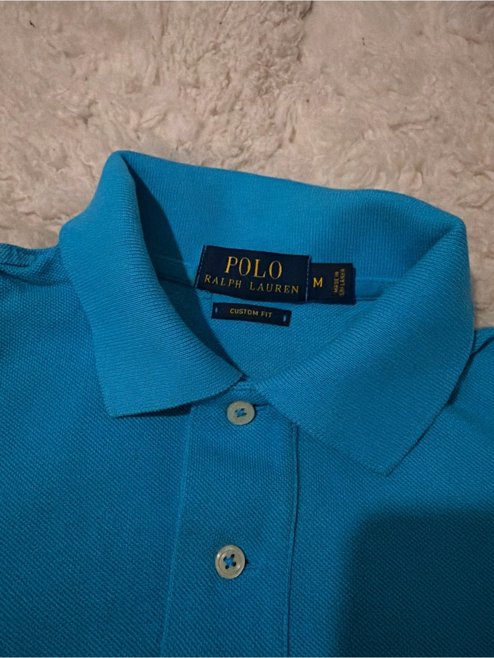 EC - Polo by Ralph Lauren Men’s Polo Shirt - Bright Turquoise with Navy Pony - Picture 2 of 5